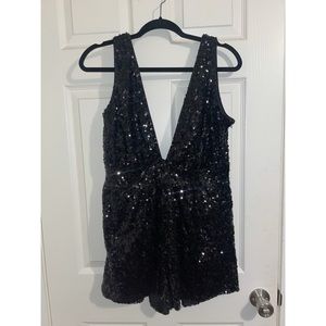 Black sequin romper